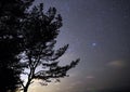 Night sky stars Taurus constellation Pleiades observing Royalty Free Stock Photo