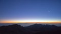 Night sky and sunrise from Haleakala Hawaiian volcano on Maui Royalty Free Stock Photo