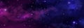 Night sky. Universe space background. Starry heaven with milky way and nebulas. Scenic view of stars and constellation