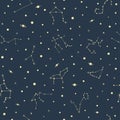 Zodiac star constellation horoscope seamless pattern vector background Royalty Free Stock Photo