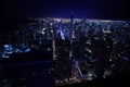 Night skyline of Chicago city with illuminations Royalty Free Stock Photo