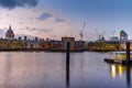 Night skyline of city of London and Thames river, England Royalty Free Stock Photo