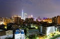 Night skyline of Downtown Taipei, the vibrant capital city of Taiwan, with landmark Taipei 101 Tower standing Royalty Free Stock Photo