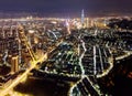 Night skyline of Downtown Taipei, vibrant capital city of Taiwan Royalty Free Stock Photo