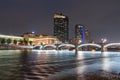 Night Skyline of Grand Rapids, Michigan Royalty Free Stock Photo