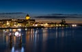 Night Skyline of Historical City of Kampen, Netherlands Royalty Free Stock Photo