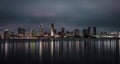 Night skyline of San Diego downtown, California Royalty Free Stock Photo