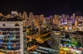 Night skyline with skyscrapers of Benidorm, in Alicante, Spain Royalty Free Stock Photo