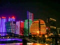 Night skylines in Hangzhou Royalty Free Stock Photo