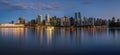 Night skyline of Vancouver downtown from Stanley Park Royalty Free Stock Photo