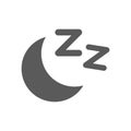 Night sleep black vector icon