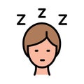 Night sleep icon color vector. Insomnia problem. Person awake Royalty Free Stock Photo
