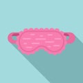 Night sleeping mask icon, flat style