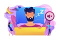 Night snoring concept vector illustration. Royalty Free Stock Photo