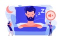 Night snoring concept vector illustration.