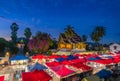 The night souvenir market in front of National museum of Luang P Royalty Free Stock Photo