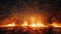 night sparks fire Royalty Free Stock Photo