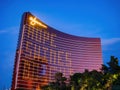 Night special lockdown scene of the famous Wynn Casio on Las Vegas Strip