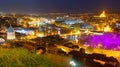 Night view of historical area of Tbilisi on Mtkvari River, Georgia Royalty Free Stock Photo