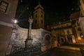 Night square in Ceske Budejovice city Royalty Free Stock Photo