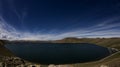 Night Star trail Panaroma in Lake Royalty Free Stock Photo