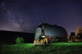 Star Trail Night Time Lapsed Exposure in Palouse Washington Royalty Free Stock Photo