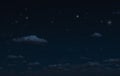 Night starry sky and clouds. Moonlight dark background and stars in the sky