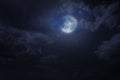 Night starry sky and moon Royalty Free Stock Photo