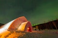 Night starry view of a ice dome in Chena Hot Springs Resort Royalty Free Stock Photo