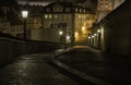 Night street in Prague Royalty Free Stock Photo