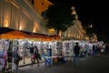 Night street market in Hanoi Old Quarter, people can seen exploring around it. Royalty Free Stock Photo