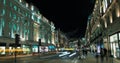 A night street in Regent street in London Royalty Free Stock Photo