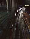 Night street scene, light trail of traffic on mumbai streets Royalty Free Stock Photo