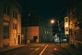 Night street scene, Parkersburg, West Virginia Royalty Free Stock Photo