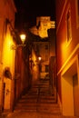 Night street stairs old Porto Royalty Free Stock Photo