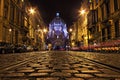 Rue Royale with Sainte-Marie church in Schaerbeek, Brussel Royalty Free Stock Photo