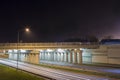 Night street view with tracers in Daugavpils city