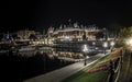 Night streets and harbor in Victoria Canada