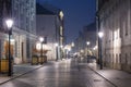 Night streets lights in Krakow