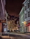 Night streets of the old town of Tallinn