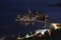 Night Sveti Stefan, small islet and resort in Montenegro.