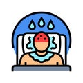 night sweats disease symptom color icon vector illustration