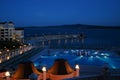Night swimming pool on the beach in Bulgaria Royalty Free Stock Photo