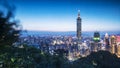 Night of Taipei, Taiwan city skyline at twilight Royalty Free Stock Photo