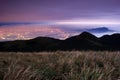 Night in Tatun Mt with flying clouds Royalty Free Stock Photo