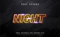Night text, yellow neon style text effect Royalty Free Stock Photo