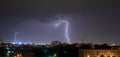 Night thunderstorm over the buildings Royalty Free Stock Photo