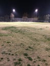 Night time baseball game at playing field outdoor Royalty Free Stock Photo