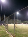 Night time baseball game at playing field outdoor Royalty Free Stock Photo
