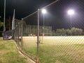 Night time baseball game at playing field outdoor Royalty Free Stock Photo